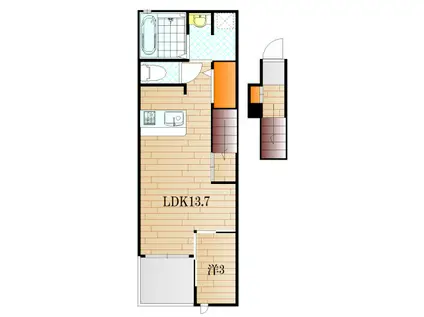 フェリーチェ I(1LDK/1階)の間取り写真