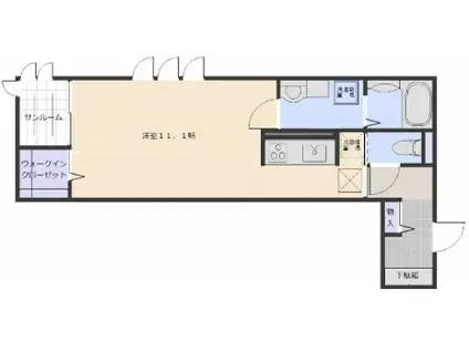 ソレイユ ルヴァン(ワンルーム/2階)の間取り写真