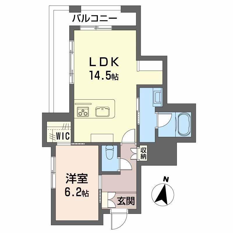 LUANA KAMISUGI(1LDK/2階)の間取り写真