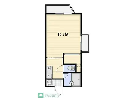 ヒルトップ北原II(1K/3階)の間取り写真