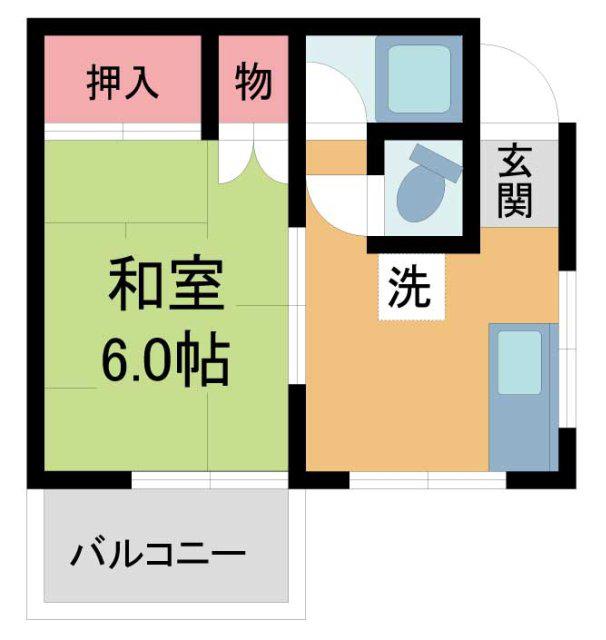 三宝マンション(1K/2階)の間取り写真