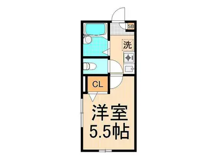 エクセルI(1K/2階)の間取り写真