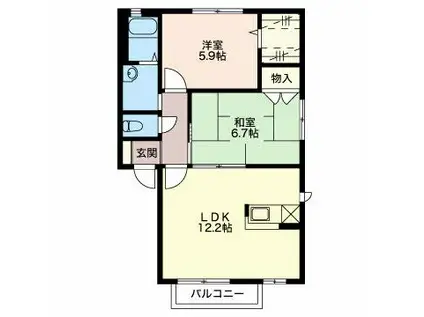 セントフォーレス F(2LDK/2階)の間取り写真
