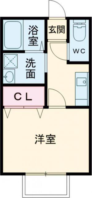 クリスタルII(1K/2階)の間取り写真