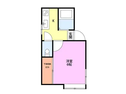 春明かりとサクラ・ルミナス(1K/2階)の間取り写真