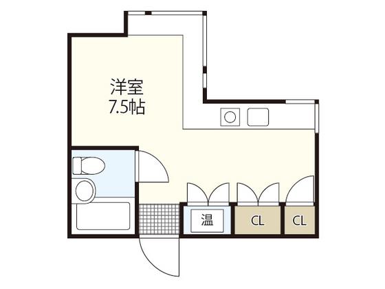 グリーンハイム(ワンルーム/1階)の間取り写真
