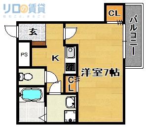 AILE柴島(1K/4階)の間取り写真