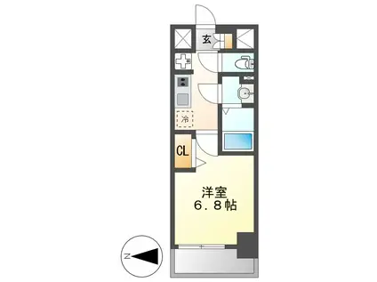 プレサンス名古屋駅ゲート(1K/13階)の間取り写真