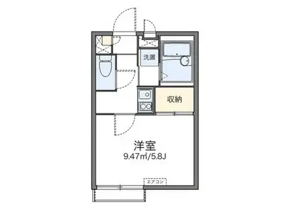 レオパレスきのした荘(1K/1階)の間取り写真