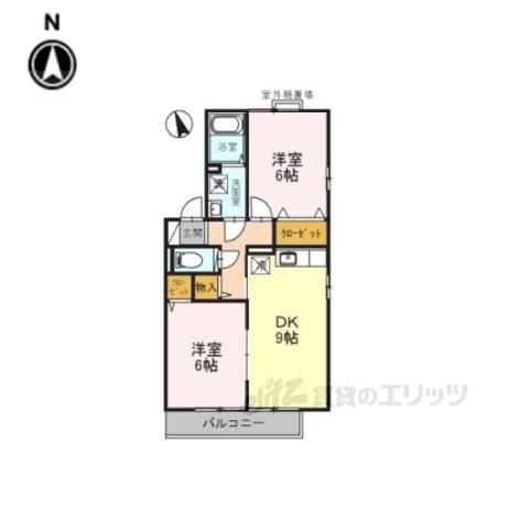 セジュールM(2DK/1階)の間取り写真