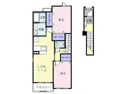ガーデンオランジェ(2LDK/2階)の間取り写真