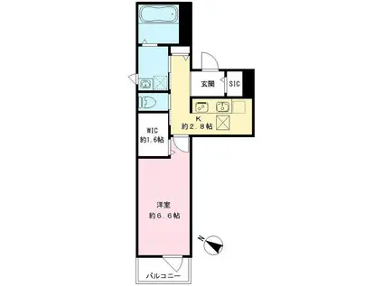 LUMORA玉南(1K/1階)の間取り写真