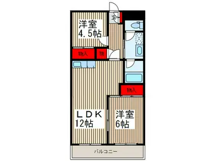 渋谷コート3号館(2LDK/5階)の間取り写真