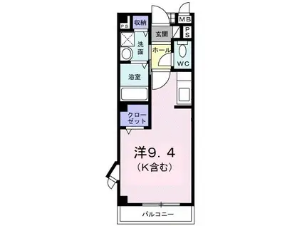 レフィナードA(ワンルーム/2階)の間取り写真