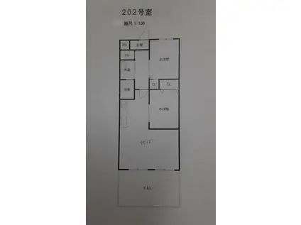 岩室マンション(2LDK/2階)の間取り写真
