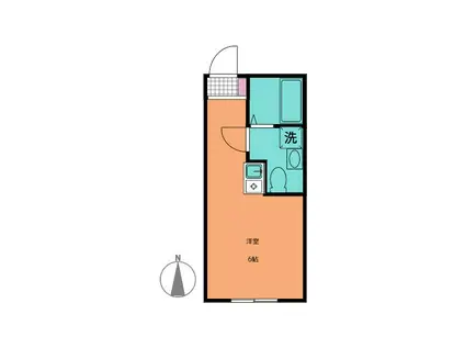 パラディーゾ戸田(ワンルーム/2階)の間取り写真