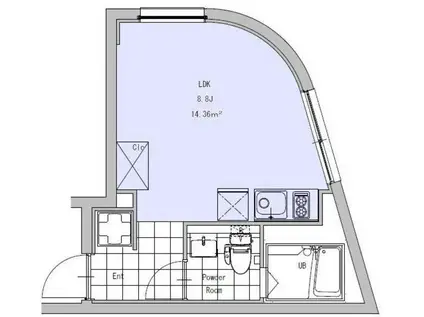 EXAM吉祥寺(ワンルーム/1階)の間取り写真