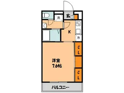 リブリ・ACEII(1K/3階)の間取り写真