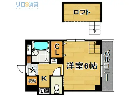 アーバンライフ淡路(1K/4階)の間取り写真