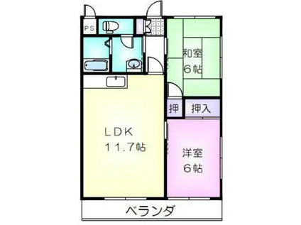 レジデンシアNOV(2LDK/3階)の間取り写真