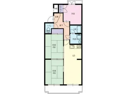 サンライズ白山(3LDK/2階)の間取り写真