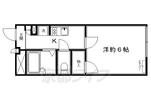 レオパレス京都(1K/2階)の間取り写真