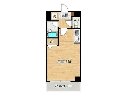アクセス砂津(ワンルーム/5階)の間取り写真