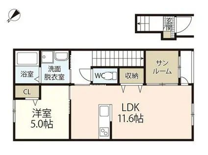セフィレア(1LDK/2階)の間取り写真