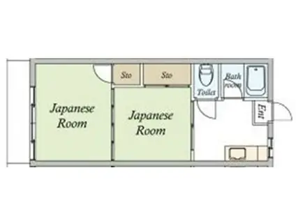 クロノス犬目町(2K/2階)の間取り写真