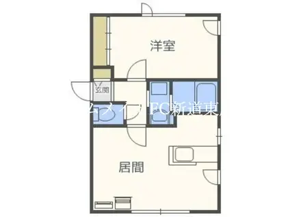 バンビーニS(1LDK/2階)の間取り写真