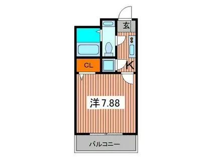 アルファコート蕨(1K/6階)の間取り写真