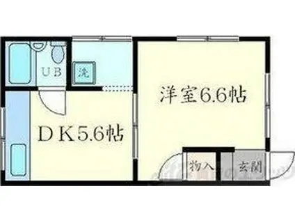 レオンコートII(1DK/2階)の間取り写真