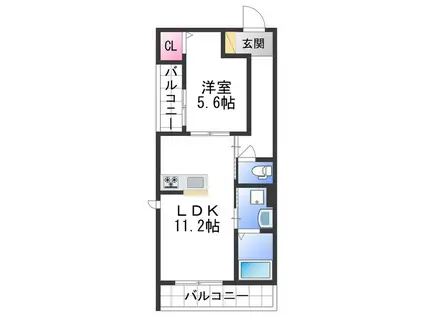 ハルミエールII(1LDK/3階)の間取り写真
