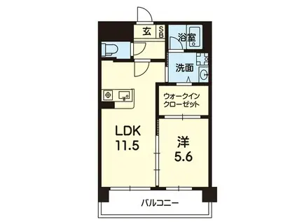 コンシェリア九品寺(1LDK/5階)の間取り写真