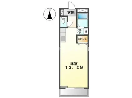 ヴィサージュ東森岡(ワンルーム/2階)の間取り写真