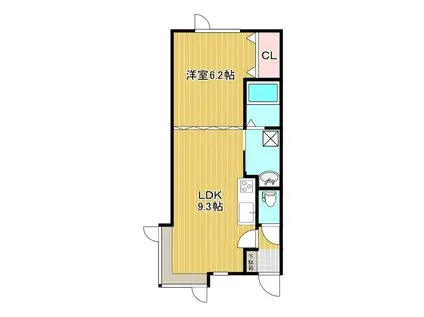 さかいマンションII(1LDK/2階)の間取り写真