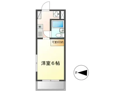 サンシャインサツキ(ワンルーム/2階)の間取り写真