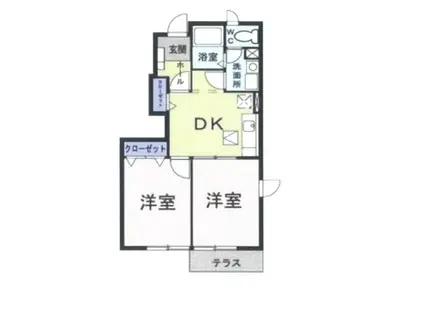 クレディ(2DK/1階)の間取り写真