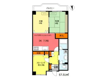 クレスト雪谷(3DK/2階)の間取り写真