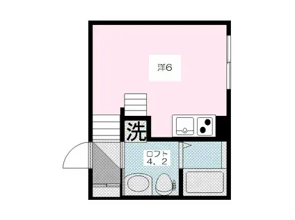 アルベルゴ中野(ワンルーム/2階)の間取り写真