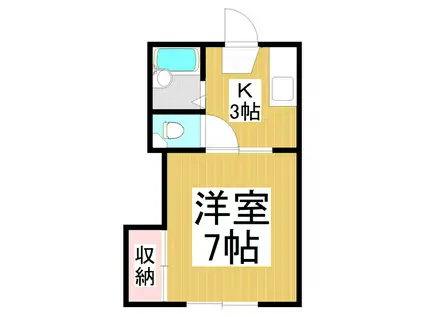 YMハイツ(1K/1階)の間取り写真