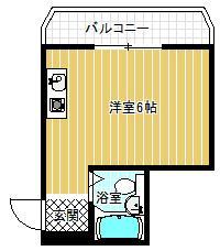 リバーフロントKS(ワンルーム/2階)の間取り写真