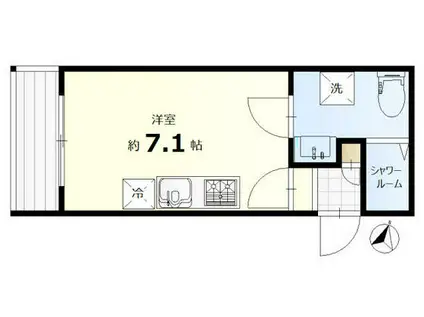 ルナ新中野(ワンルーム/2階)の間取り写真