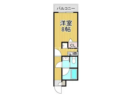 プレジデント(ワンルーム/1階)の間取り写真