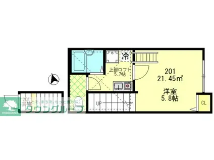 府中の森TWINKLE(1K/2階)の間取り写真