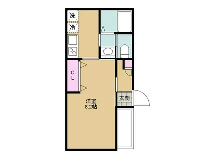 キャメル新狭山2(1K/3階)の間取り写真