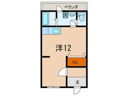 セピアコート(ワンルーム/2階)の間取り写真