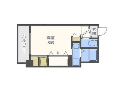 BLANCNOIR N13.EXE(ワンルーム/9階)の間取り写真