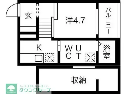 LENDROIT APAISANT (1K/2階)の間取り写真