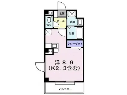 ル・プルミエ(ワンルーム/1階)の間取り写真